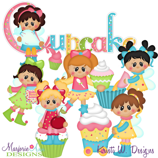 Cupcake Fairies SVG Cutting Files + Clipart - Click Image to Close
